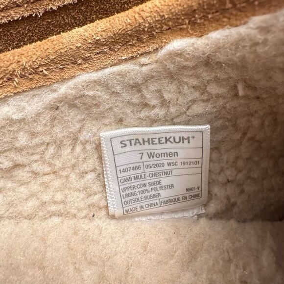 Staheekum cami mule chestnut tan suede size 7 bohemian casual Athleisure - Picture 7 of 8